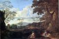 Poussin. Paysage avec une femme se lavant les pieds (1650)