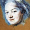 Quentin de la Tour. Mme Favart, portrait préparatoire, 1750