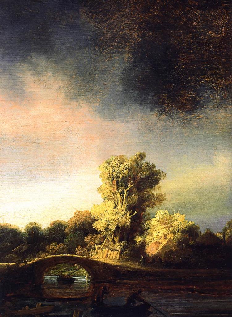 Agenda artistique de juillet ! Rembrandt-paysage-avec-pont-de-pierre-detail-1638