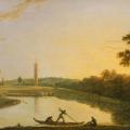 Richard Wilson. Kew Gardens : la pagode et le pont (1762)