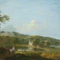 Richard Wilson. Vaste paysage avec cottages près d’un lac (1745)