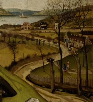 Robert Campin. Nativité. Le chemin