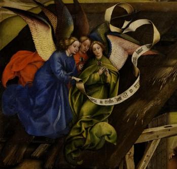 Robert Campin. Nativité. Les anges