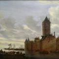 Salomon van Ruisdael. Estuaire avec ville fortifiée (1648)