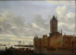 Salomon van Ruisdael. Estuaire avec ville fortifiée (1648)