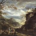 Salvator Rosa. Paysage avec Apollon et la sibylle de Cumes (v. 1655)