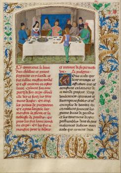 Simon Marmion. Le malaise de Tondal au dîner (1475)