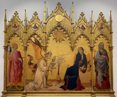 Simone Martini et Lippo Memmi. Annonciation avec saint Maxime et saint Ansan (1333)