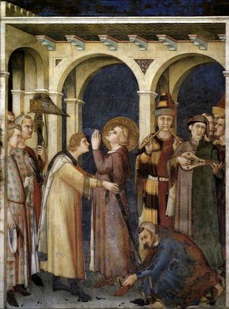 Simone Martini. Saint Martin fait chevalier (1320-25)