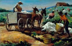 Thomas Hart Benton. Cotton Picking and Loading (1944)