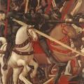 Uccello. La bataille de San Romano. Bernardino della Ciarda désarçonné, détail (v. 1450)