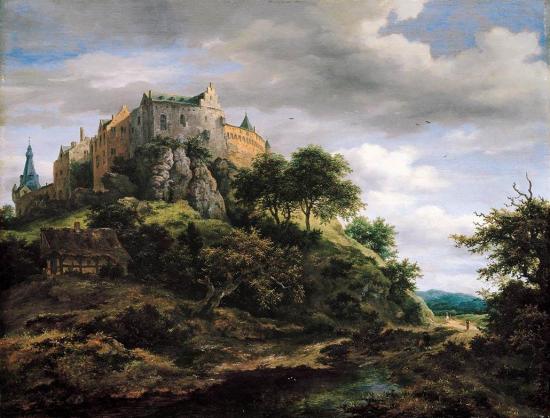 Van Ruisdael. Vue nord-ouest du château de  Bentheim (1652)