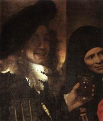 Vermeer. Détail de L'entremetteuse. Autoportrait présumé (1656)