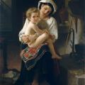 William Bouguereau. Jeune mère contemplant son enfant (1871)