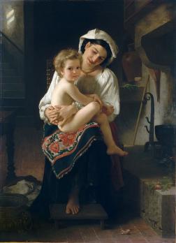 William Bouguereau. Jeune mère contemplant son enfant (1871)